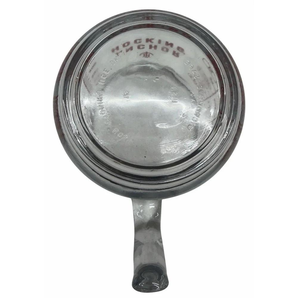 Anchor Hocking 2 Cup Glass Measuring Cup‎ Red Print 16oz 500ml USA Heavy Glass